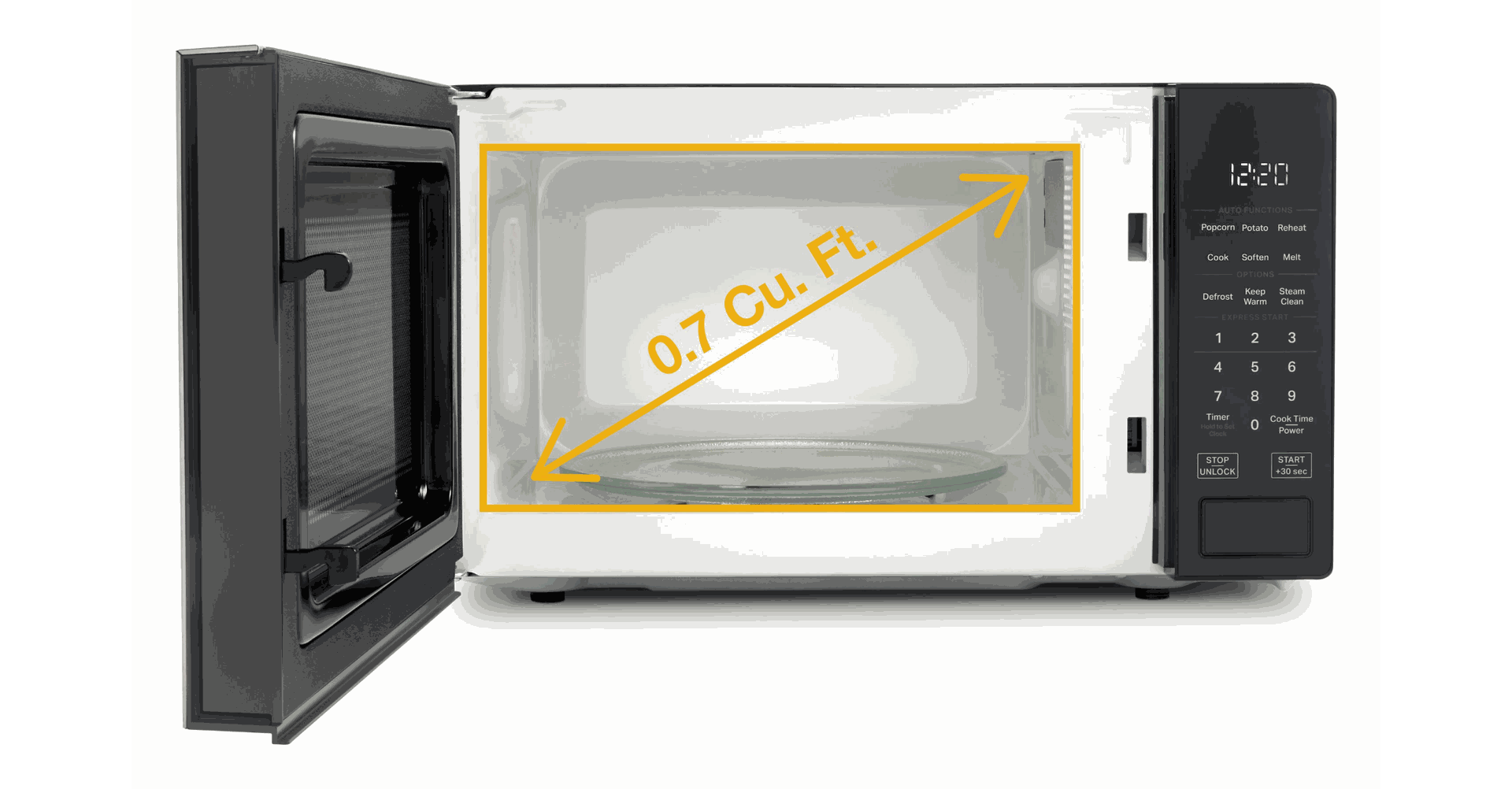 0.7 Cu. Ft. Capacity fits the essentials