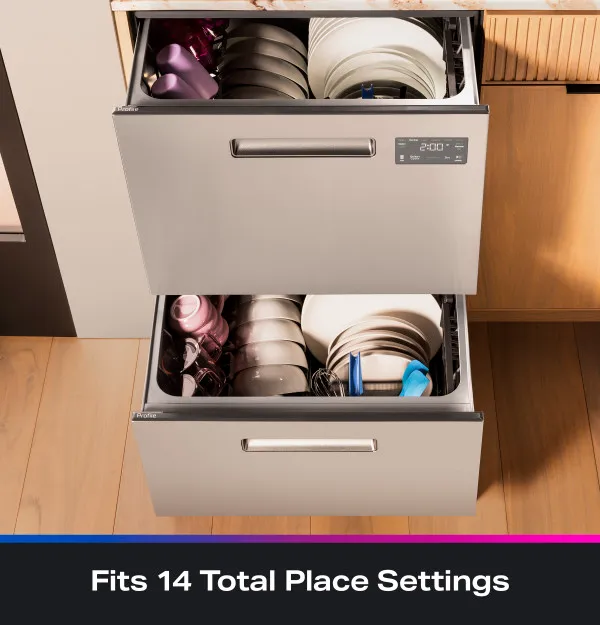 Combined Capacity for up to 14 Place Settings
