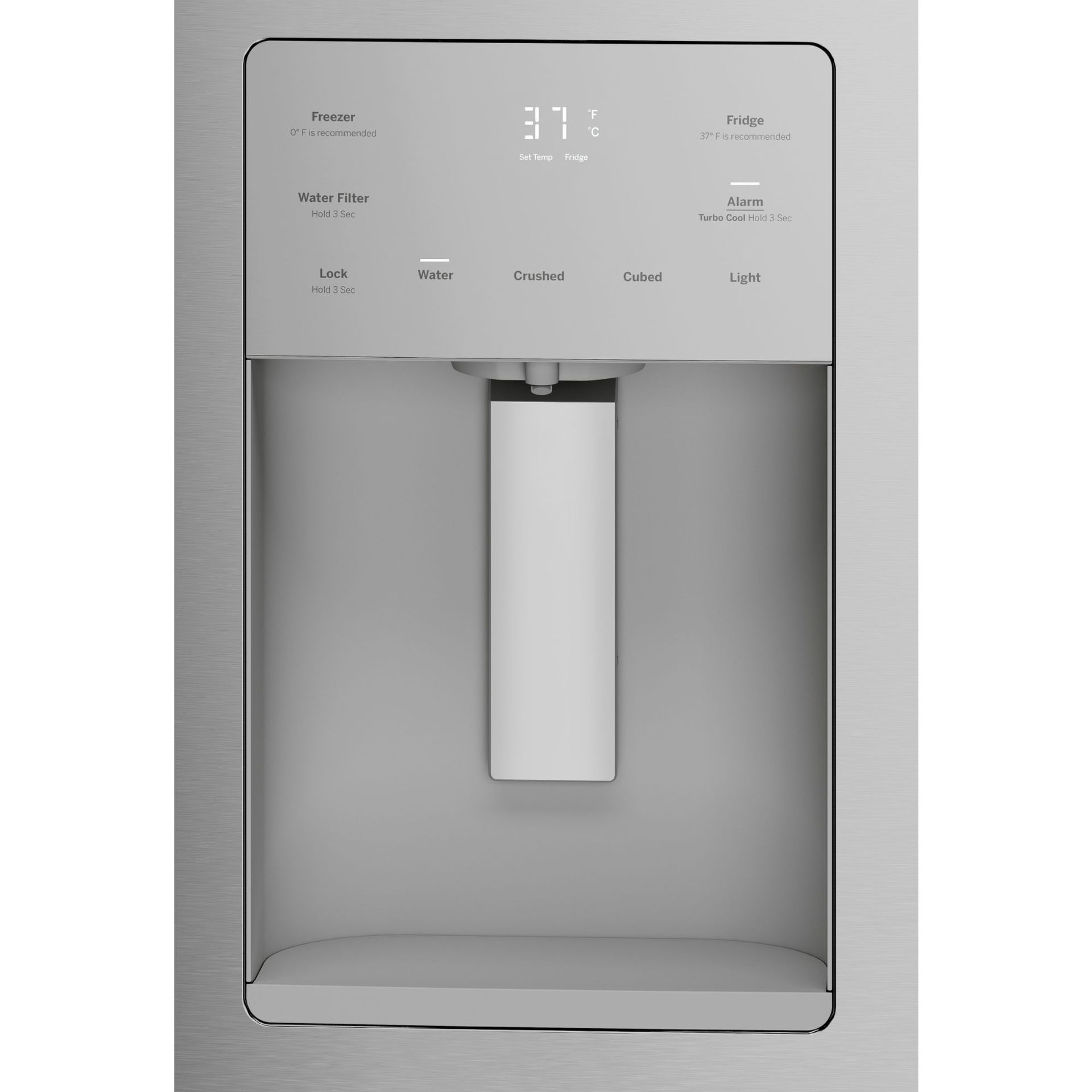External Controls With Actual Temperature Display, Child Lock And Door Alarm