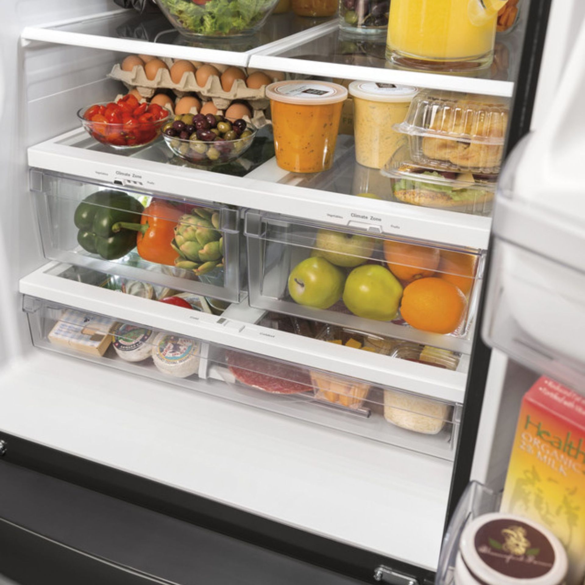 Two Humidity-Controlled Drawers And Full-Width Drawer