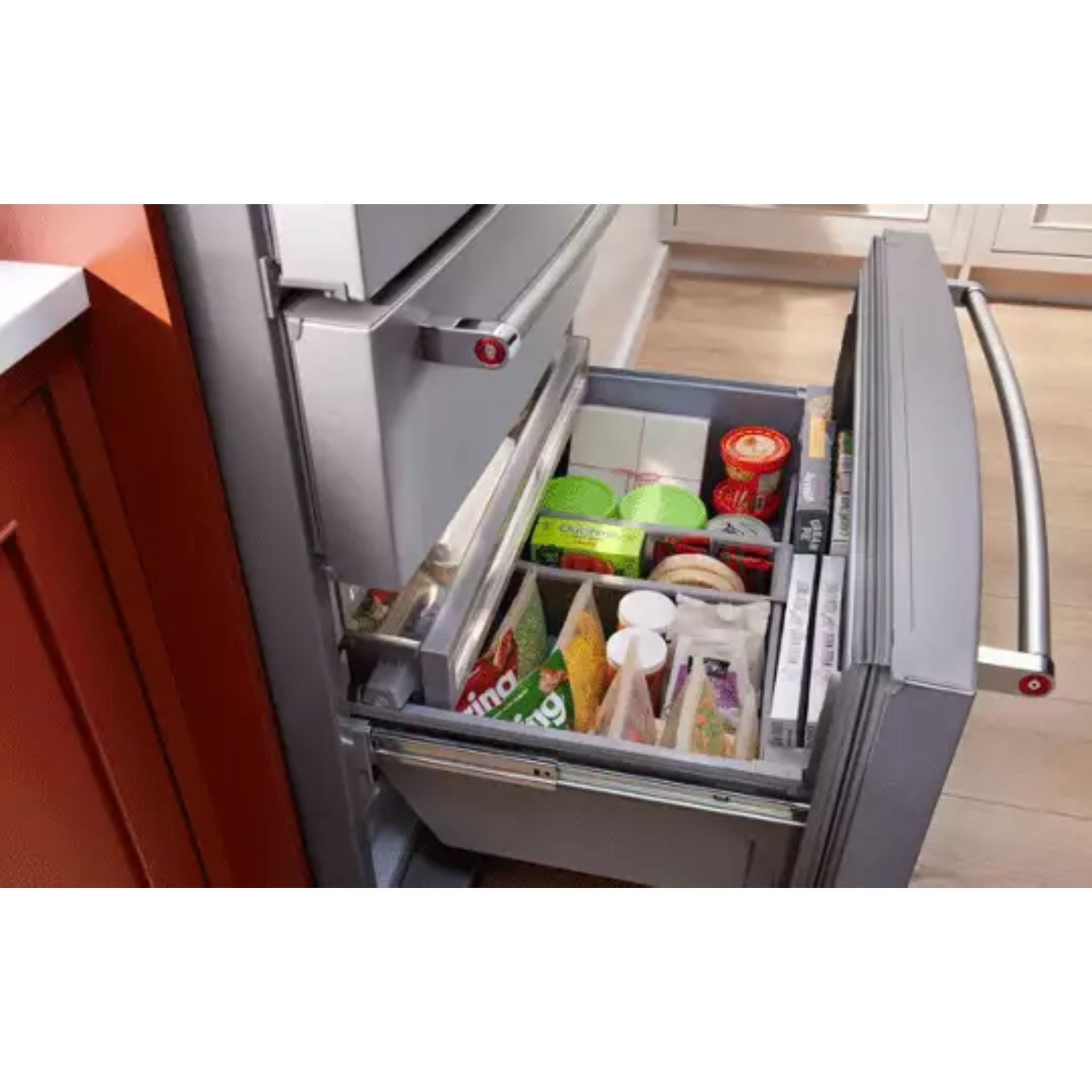 Three-Tier Freezer Drawer with Pizza Pocket