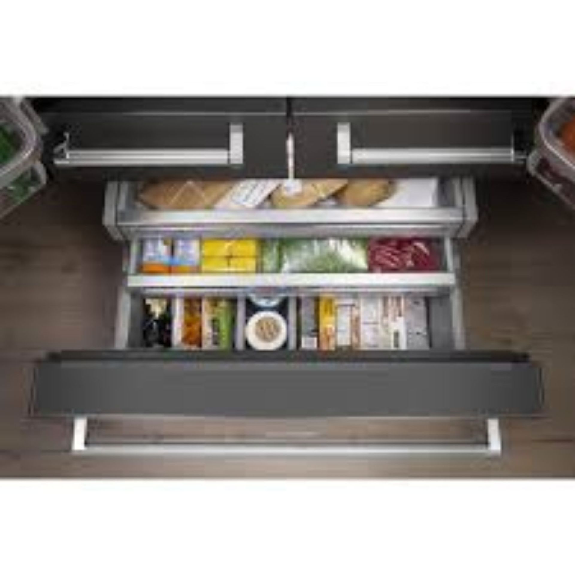 3-Tier Freezer Drawer with Storage Divider