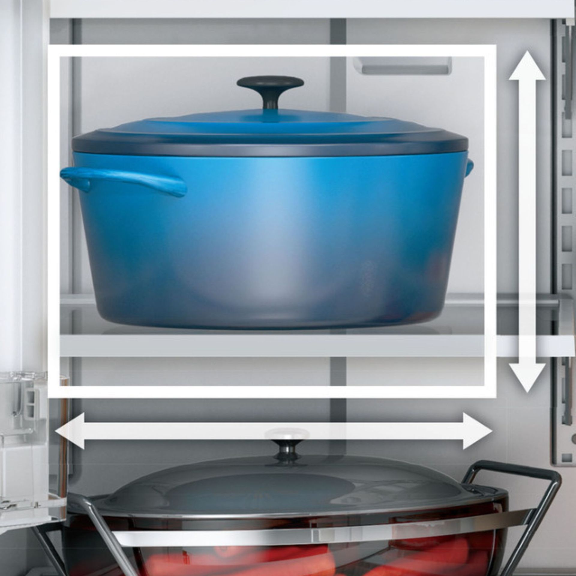 Two Humidity-Controlled Drawers And Full-Width Drawer With LED Light