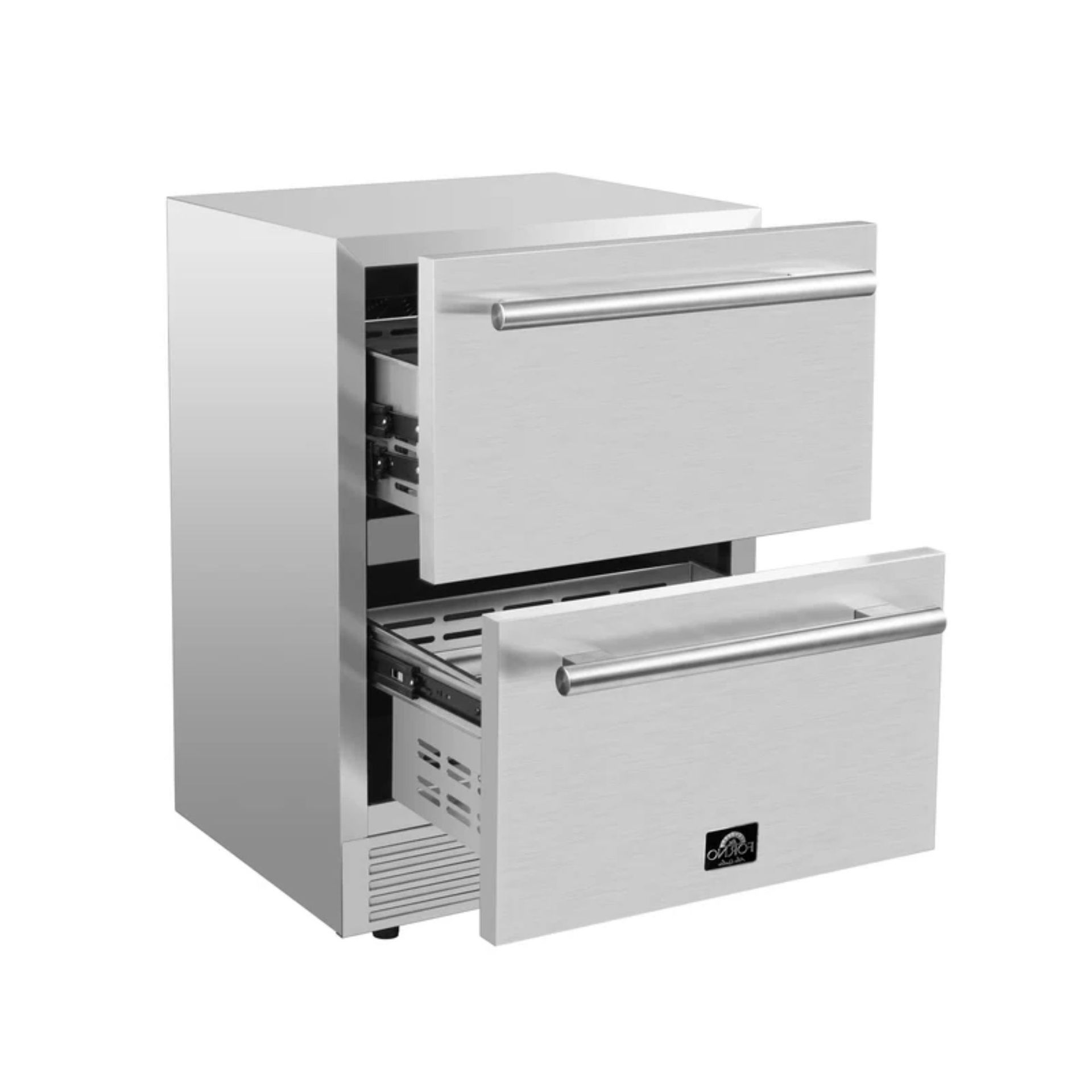 Two spacious stainless steel