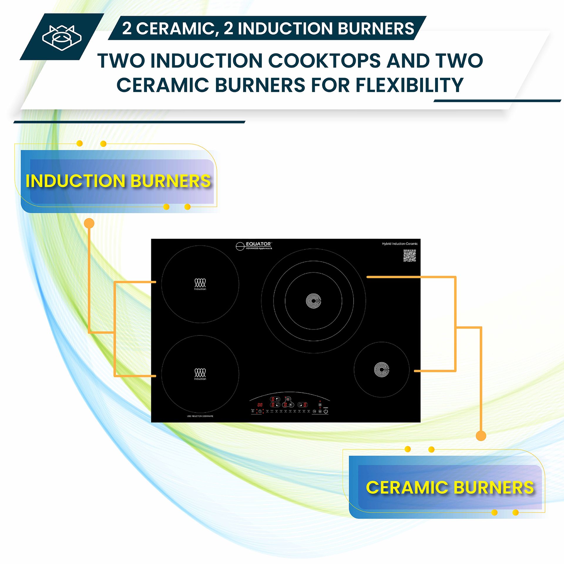 2 Ceramic, 2 Induction Burners