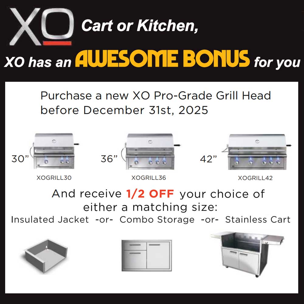 XO – 50% Off Combo Storage or Cart with Grill Purchase at Checkout