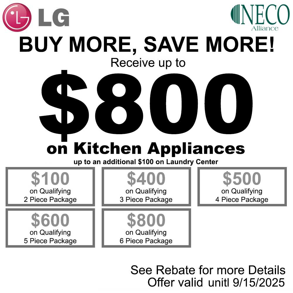 LG NECO Buy More Save More - Up to $800 August 2025