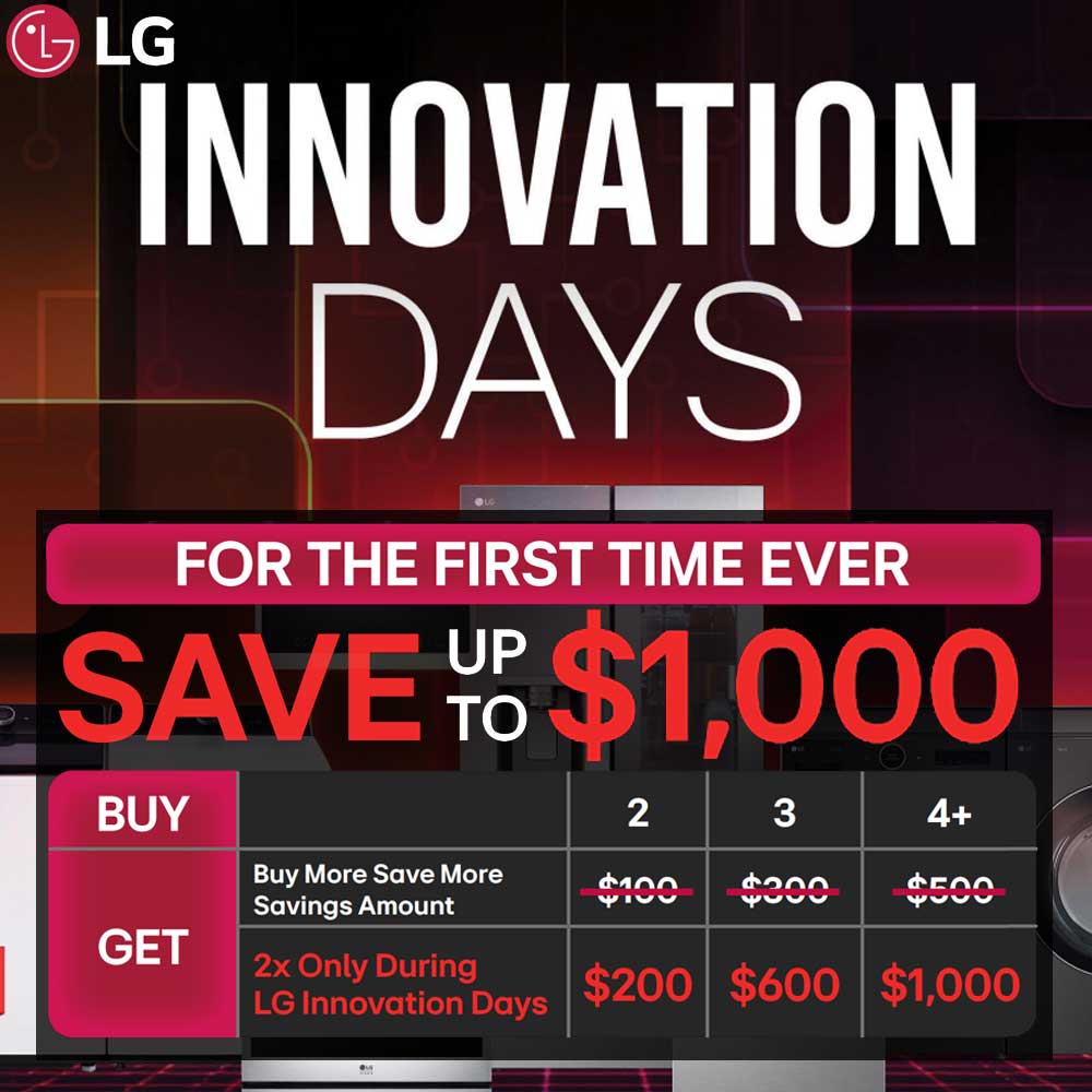 LG Innovation Days Instant Rebate Up to $1000 September 2025
