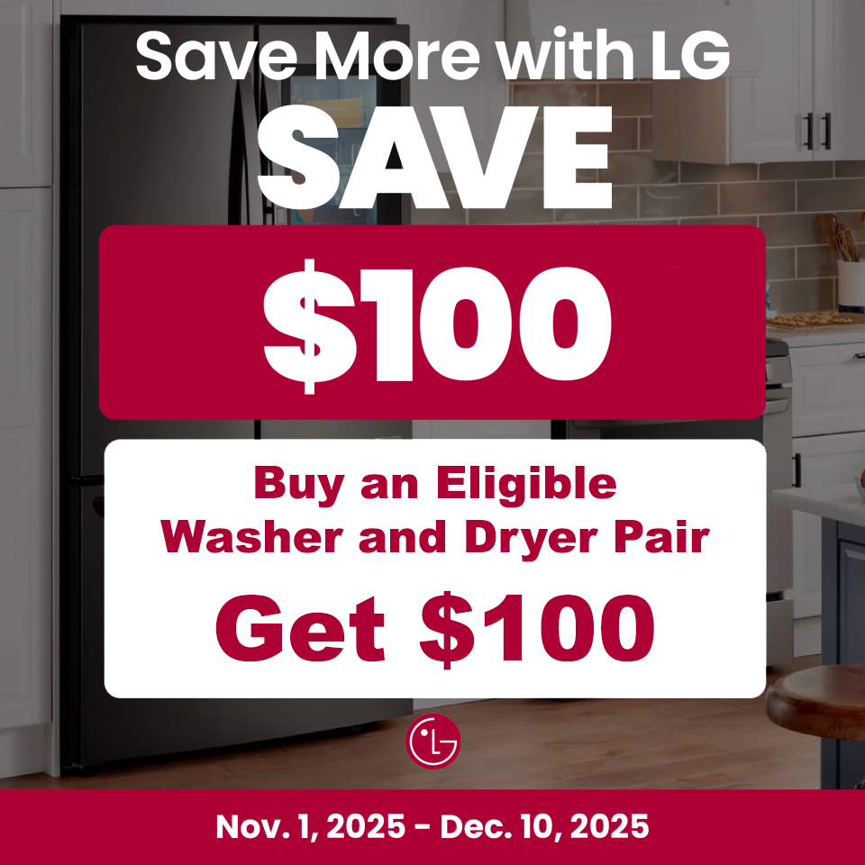 LG NECO Buy Washer and Dryer - Get Back $100 November 2025