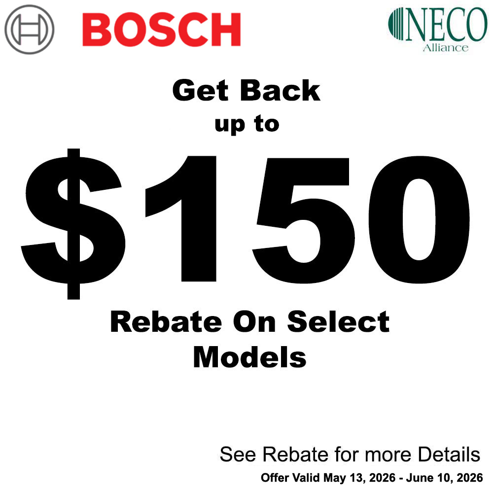 Bosch NECO Dishwasher Rebate - Up to $150 May 2026