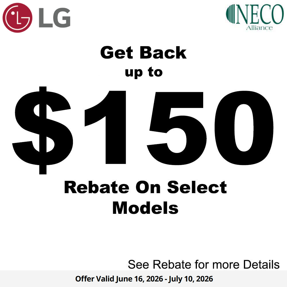 LG NECO Dishwasher Rebate - $150 June 2026