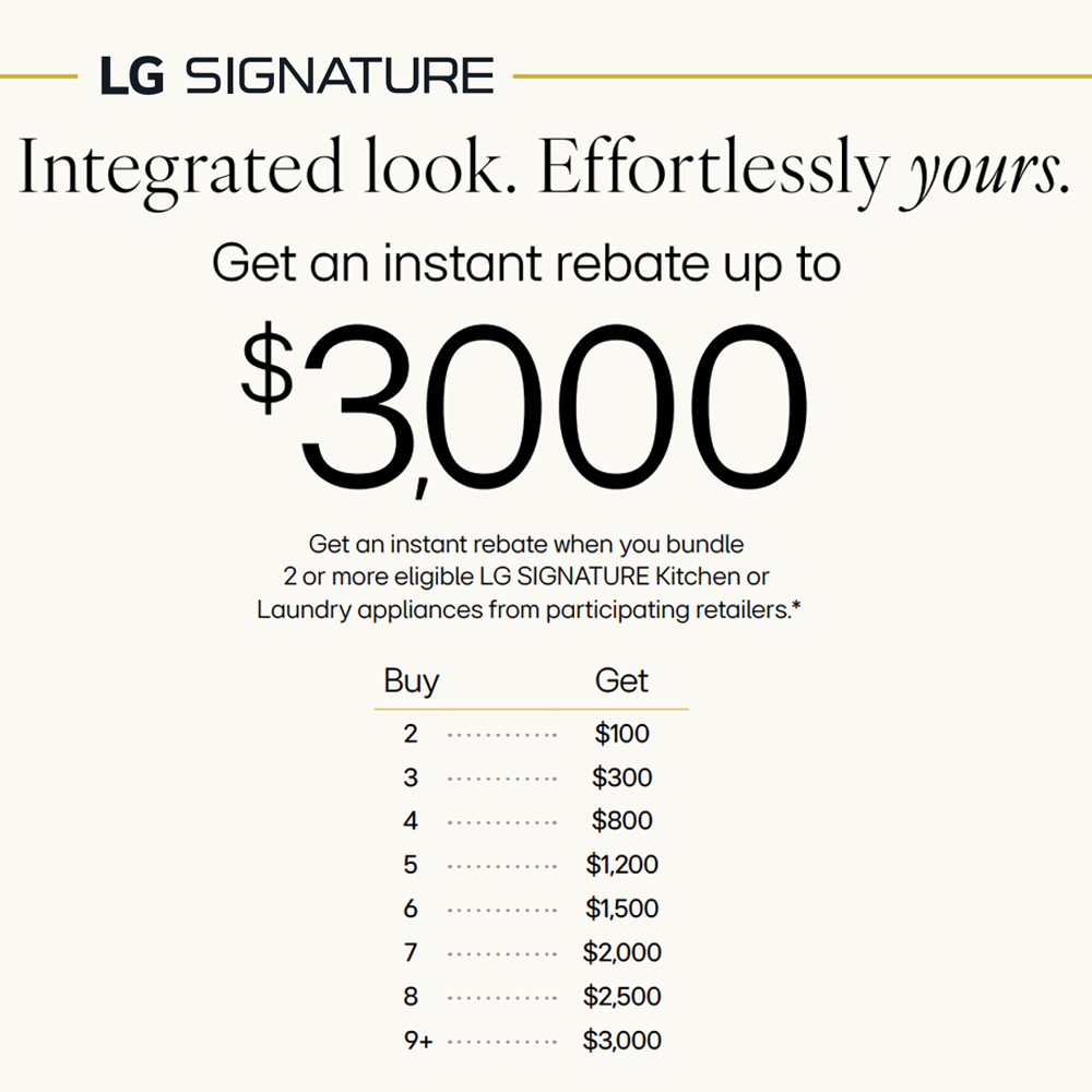 LG Signature Instant Rebate Up to $3000 July 2026