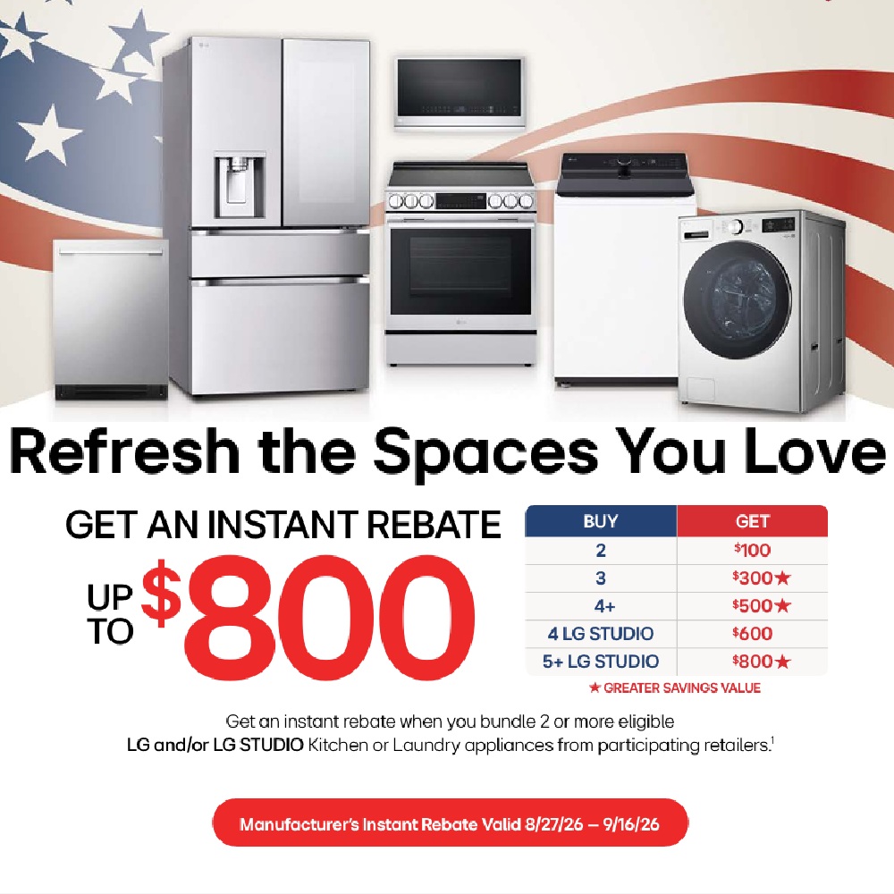 LG Instant Rebate Up to $800 August 2026