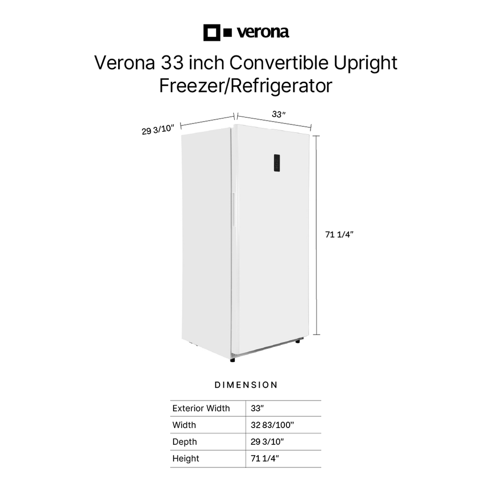Verona 20.2 cu. ft. Full Refrigerator VEFCF3320WH | Shop Appliances